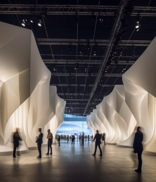 people-walking-large-room-with-large-white-sculpture-generative-ai-min